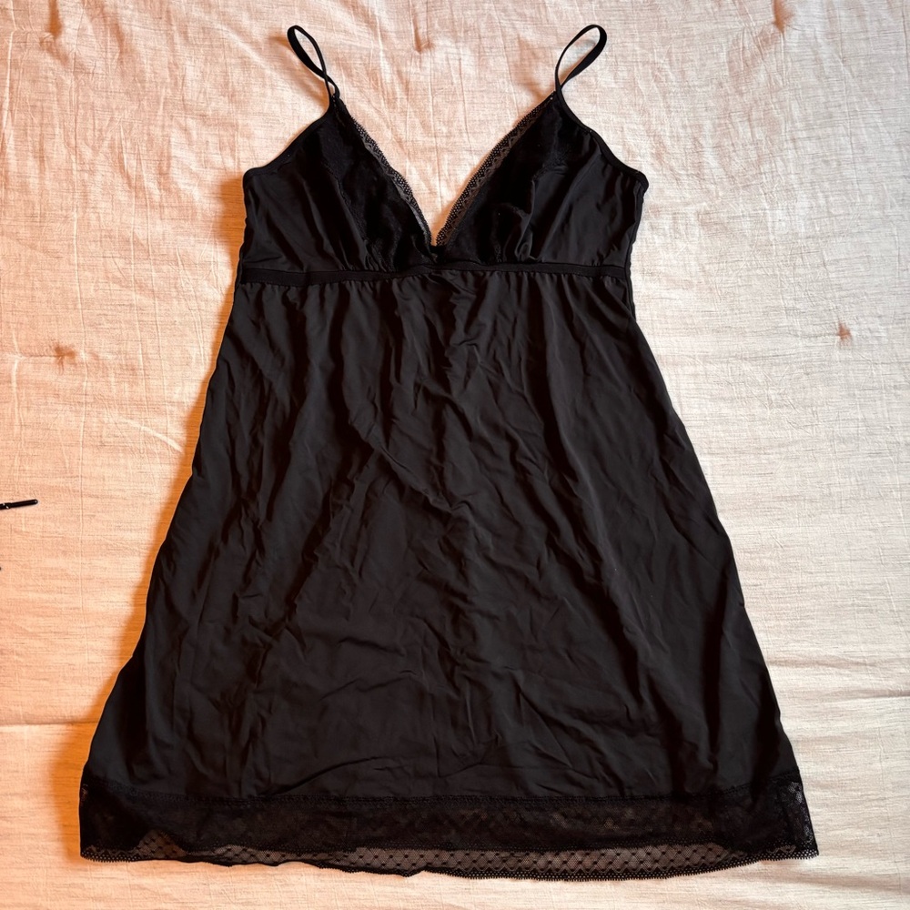 Cotton On Black Lace Slip Nightie Women’s Size Large